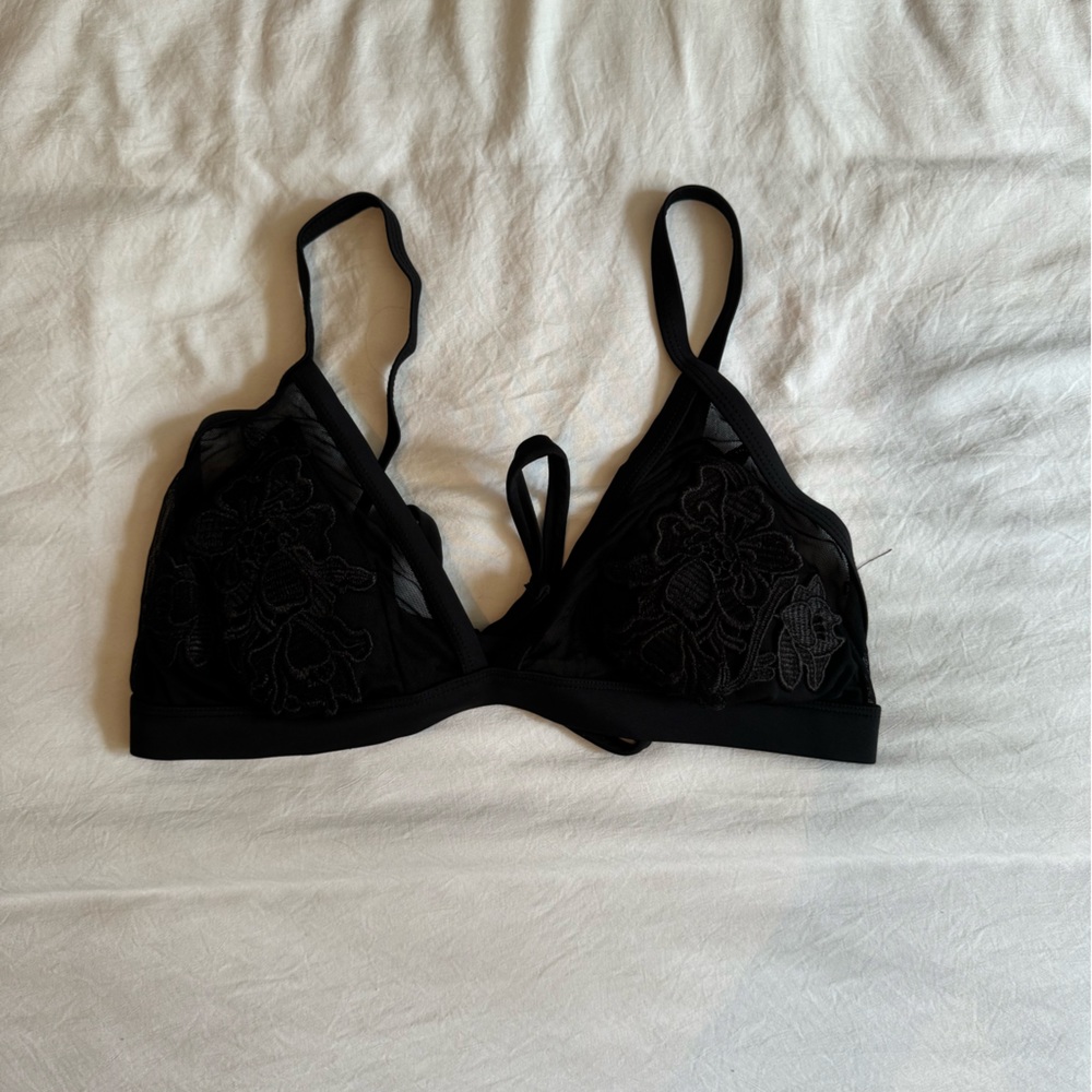 Black triangle bikini top